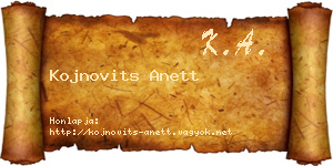 Kojnovits Anett névjegykártya